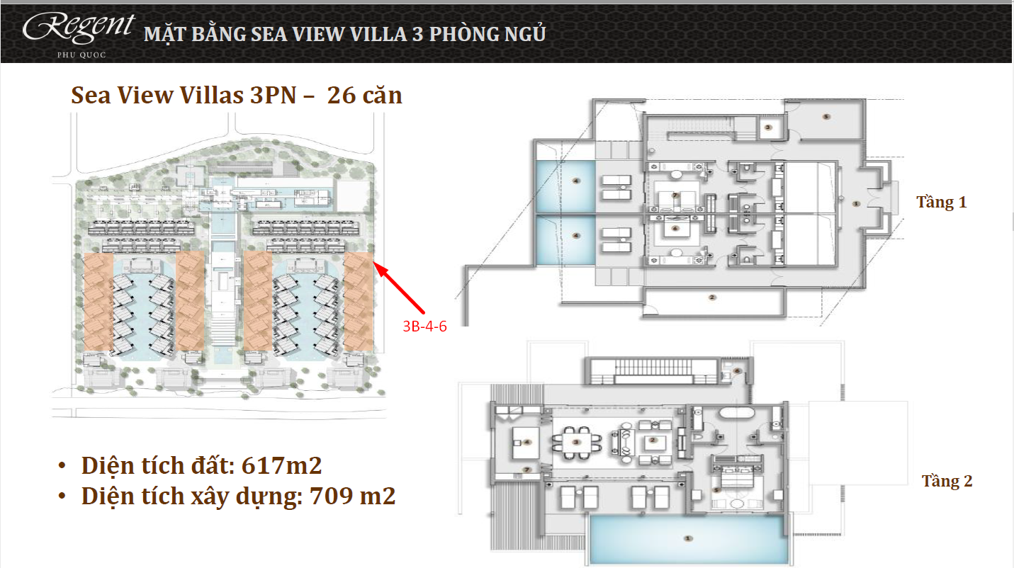 Thiết kế căn biệt thự Regent Residences Phú Quốc 3PN